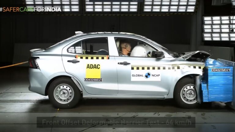 Bharat NCAP crash test on Maruti Dzire