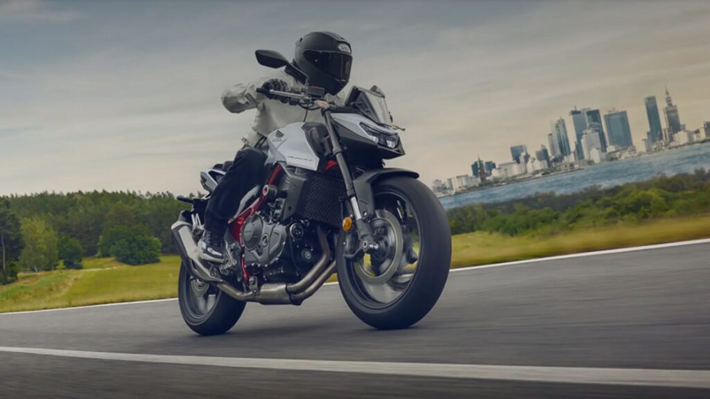 Honda CB750 Hornet with biker